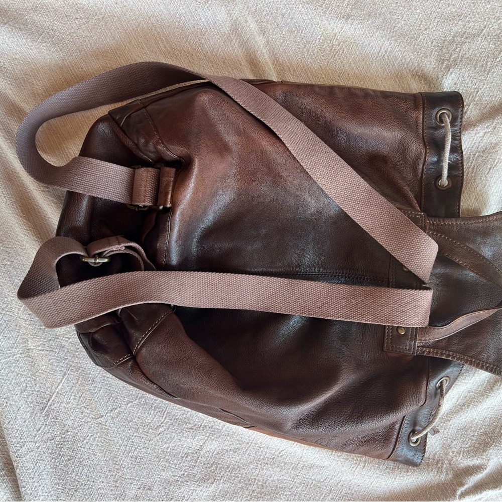 Free People Brown and Tan Leather Backpack - Picture 9 of 9